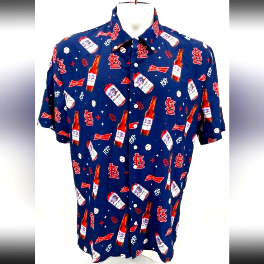 ⚾Saint Louis Cardinals - Budweiser Hawaiian Shirt Men XL⚾